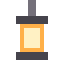 A hanging lantern, gold flame