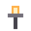 A wall sconce, gold flame